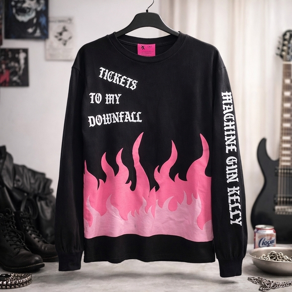 Xx Other - Machine Gun Kelly XX Pink Flame Graphic Long Sleeve Tour Shirt M